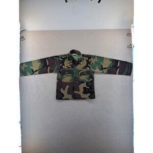 Vtg Trooper kids US Army Camo Shirt Size 6 Made in USA Boys Military Top